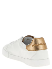 Dolce & Gabbana Gold Calfskin Low Top Sneakers - EU39/US9