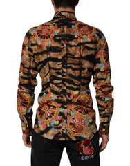 Dolce & Gabbana GOLD Cotton Tiger Carretto Long Sleeve Shirt - Shirts