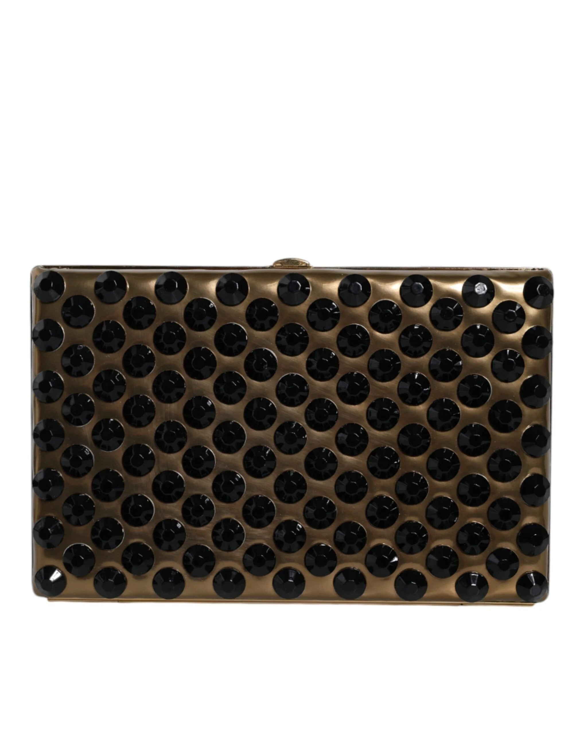 Dolce & Gabbana Gold Crystal Bifold Clutch Evening Party Women Purse Bag