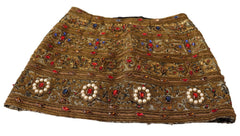 Dolce & Gabbana Gold Crystal Jacquard High Waist Skirt - IT38|XS - Skirts