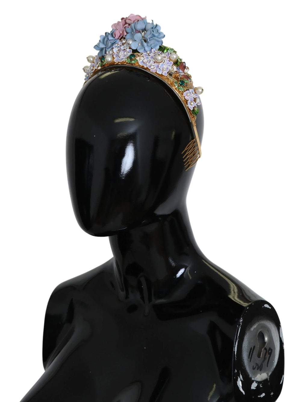 Dolce & Gabbana Gold Crystal Purple Hortensia Headband Crown Diadem - Headbands