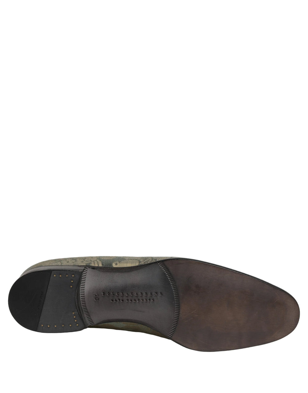 Dolce & Gabbana Gold Floral Jacquard Slip On Loafers Shoes - EU44/US11
