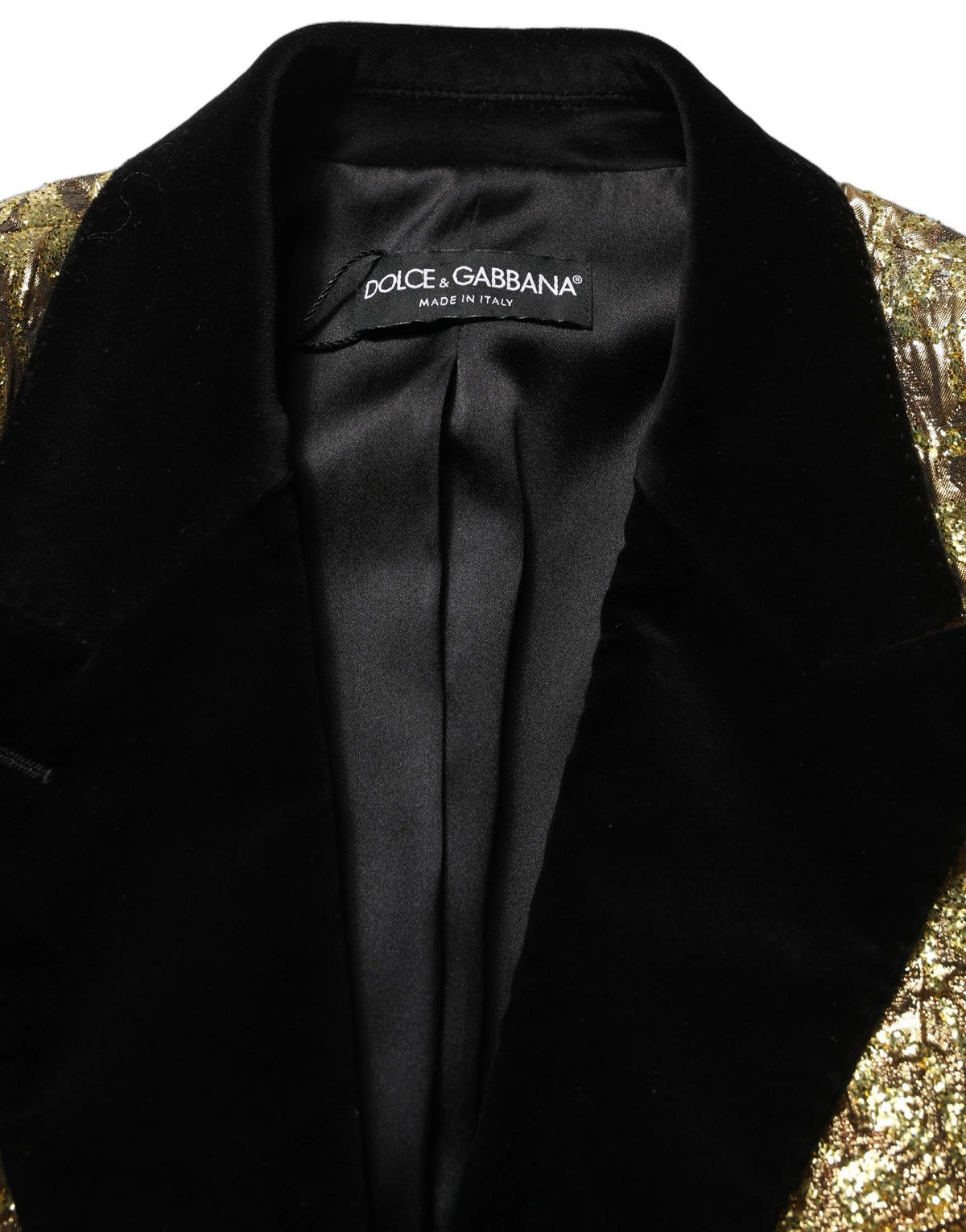 Dolce & Gabbana Gold Floral Jacquard Wool Trench Coat Jacket - IT40|S