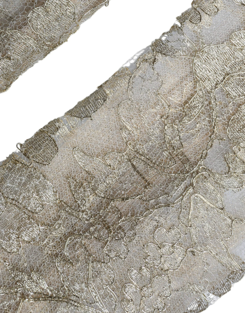 Dolce & Gabbana Gold Floral Lace A-line Sheath Mini Dress - IT42|M - Dresses