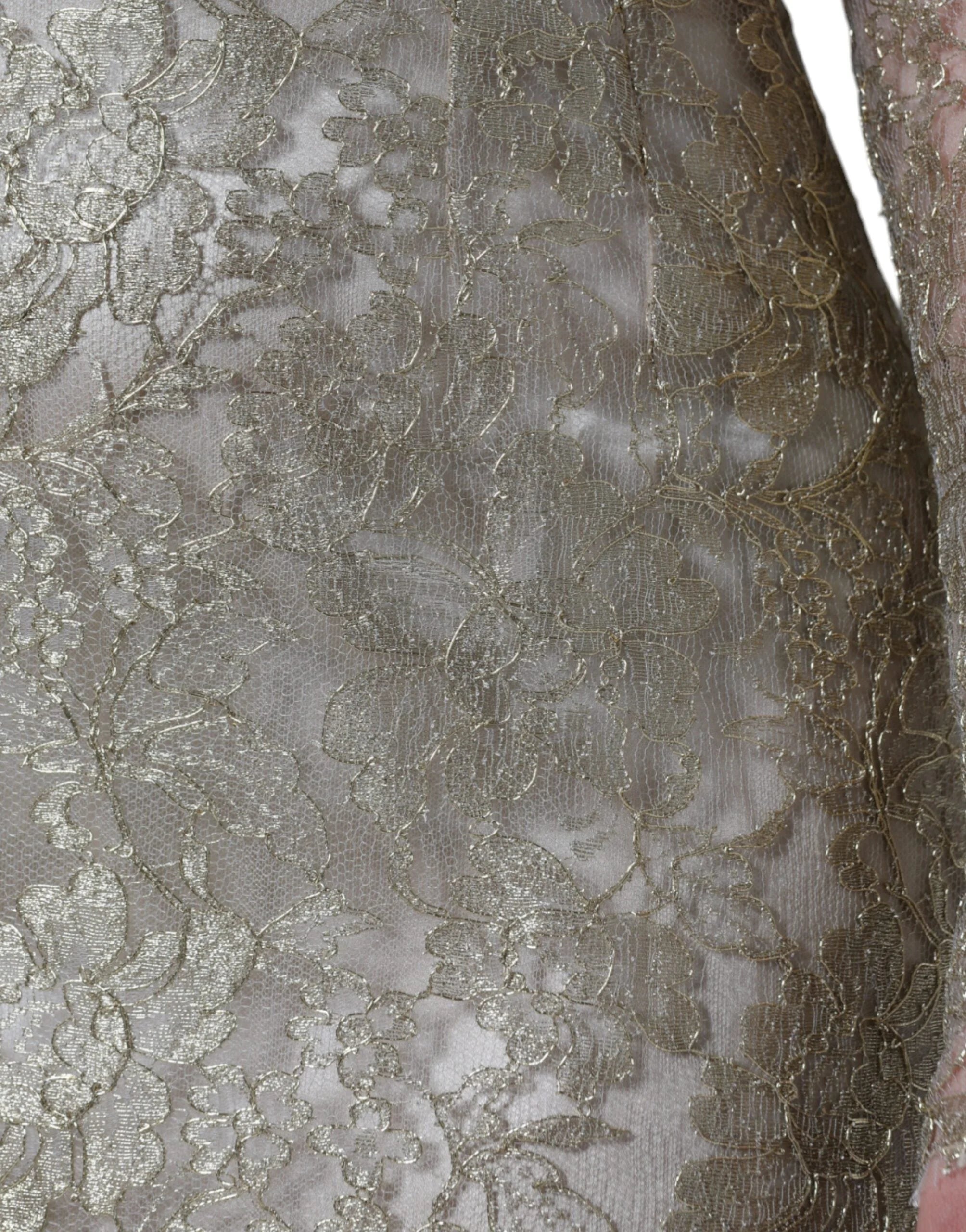 Dolce & Gabbana Gold Floral Lace A-line Sheath Mini Dress - IT42|M - Dresses