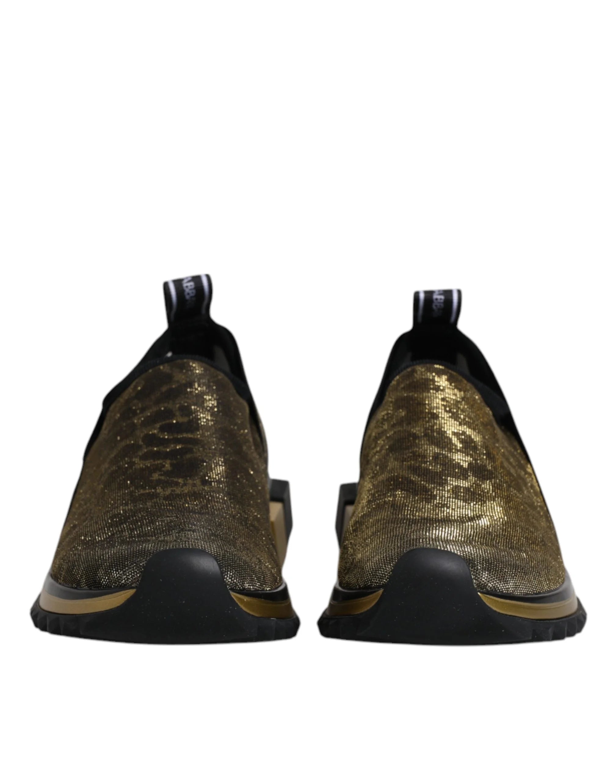 Dolce & Gabbana Gold Glitter Leopard Sorrento Sneakers Shoes - Sneakers