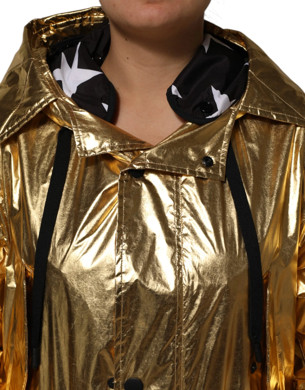 Dolce & Gabbana Gold Hooded Long Sleeves Trench Coat Jacket - IT40|S - Trench Coats