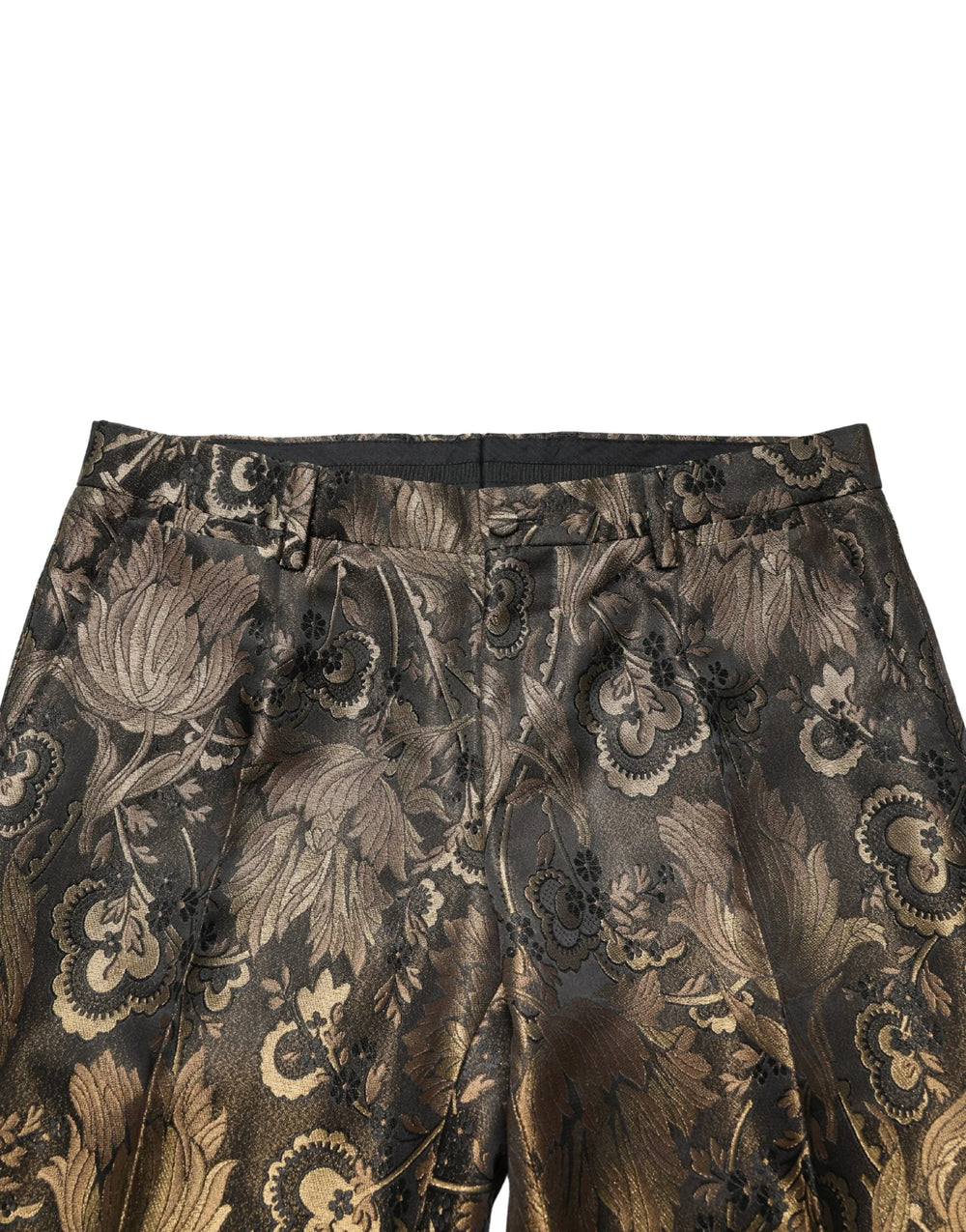 Dolce & Gabbana Gold Jacquard Dress Formal Men Trouser Pants - IT48 | M