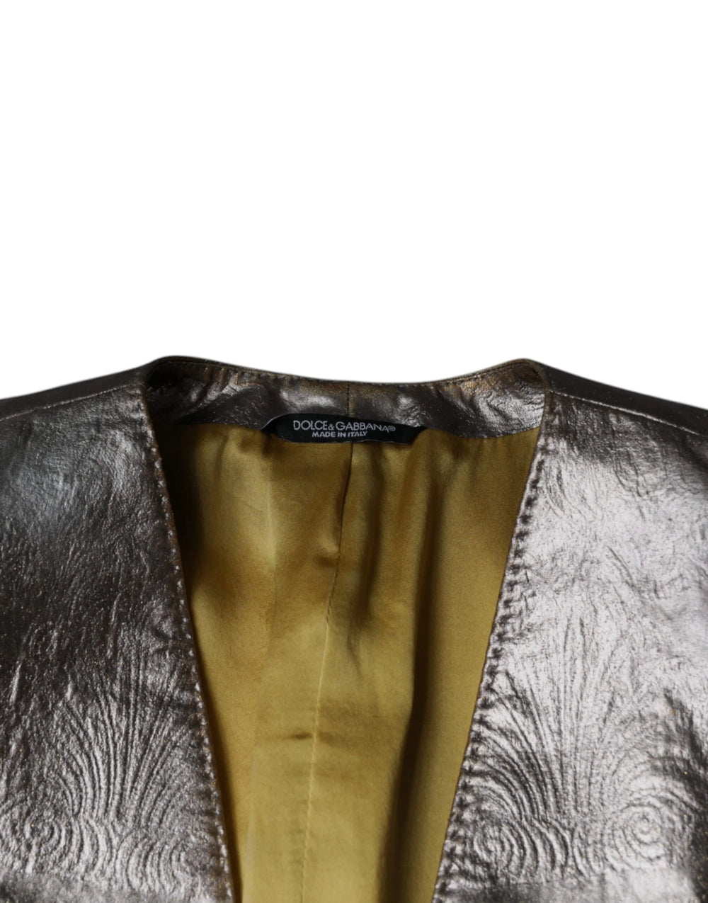 Dolce & Gabbana Gold Jacquard Single Breasted Dress Blazer - IT50 | L - Sport Jackets