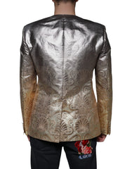 Dolce & Gabbana Gold Jacquard Single Breasted Dress Blazer - IT50 | L - Sport Jackets