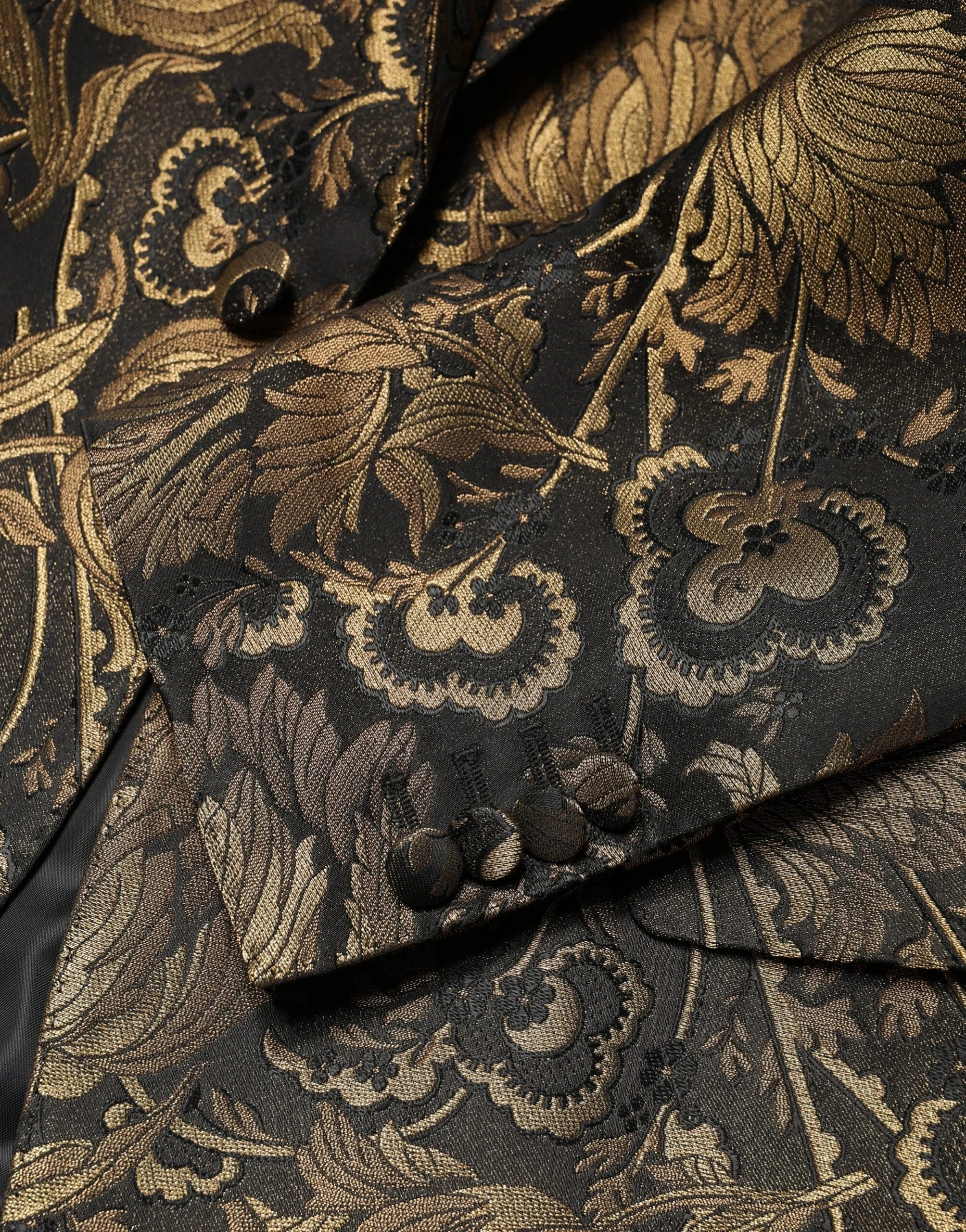 Dolce & Gabbana Gold Jacquard Single Breasted Tuxedo Blazer - IT46 | S