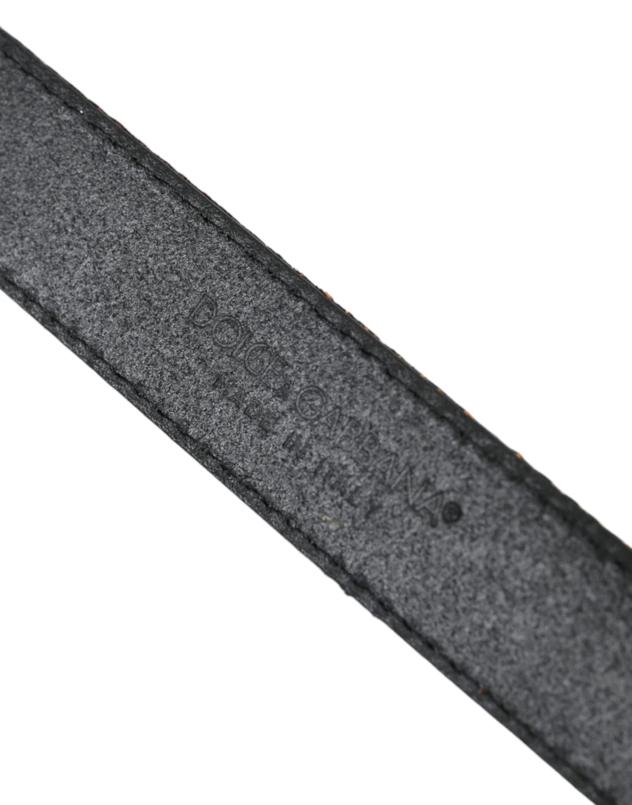 Dolce & Gabbana Gold Jacquard Stripes Silver Metal Buckle Belt - 90 cm / 36 Inches - Belts