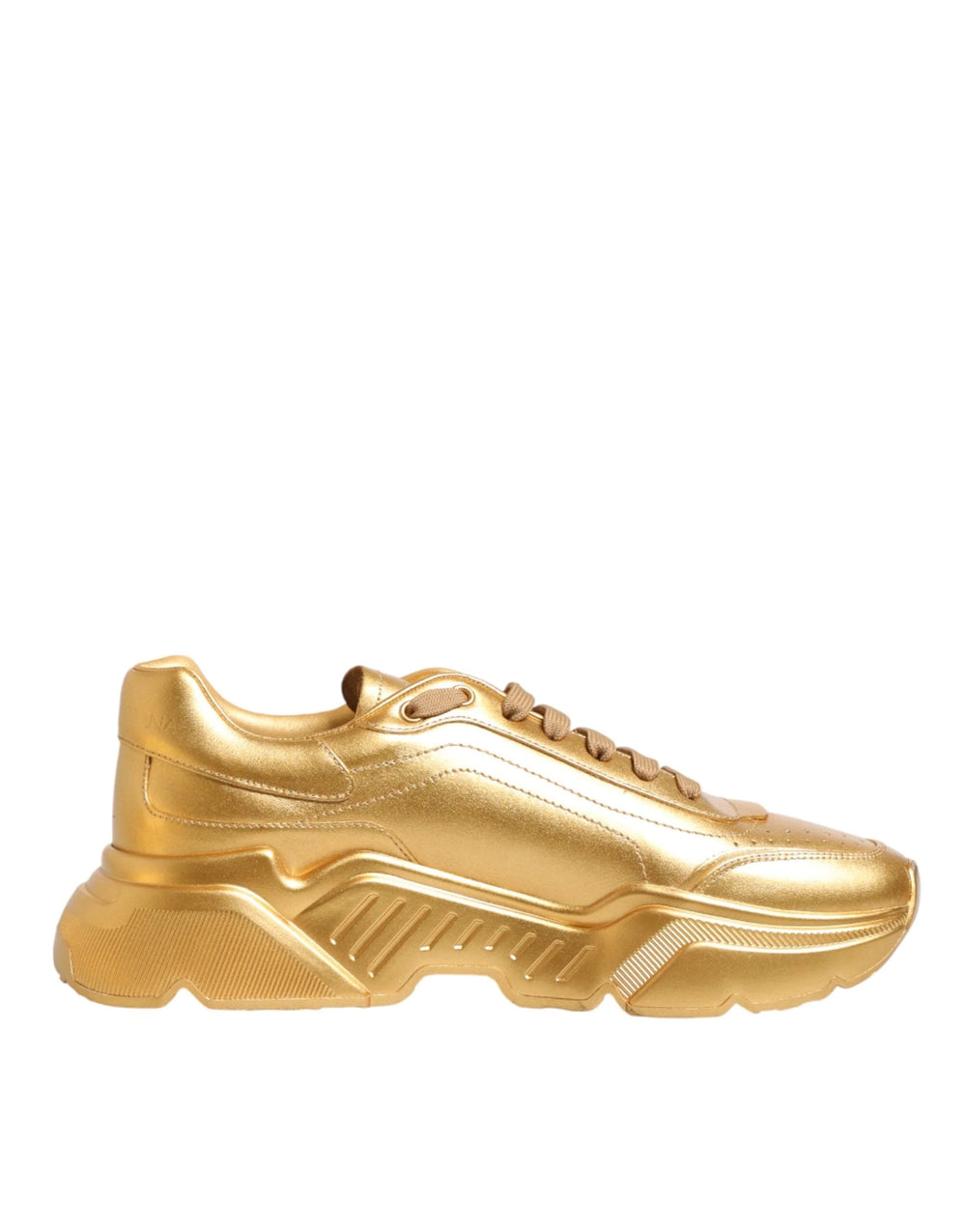 Dolce & Gabbana Gold Leather Daymaster Chunky Sneakers Shoes - EU43/US10