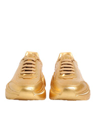 Dolce & Gabbana Gold Leather Daymaster Chunky Sneakers Shoes - EU43/US10