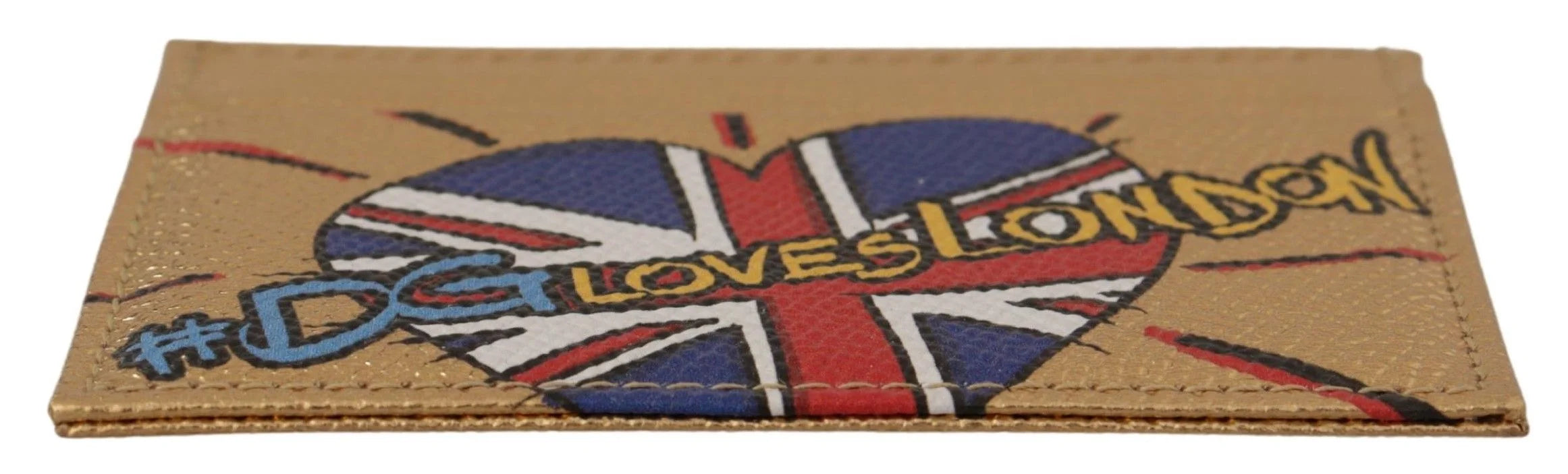 Dolce & Gabbana Gold Leather #DGLovesLondon Women Cardholder Case Wallet - Card Cases