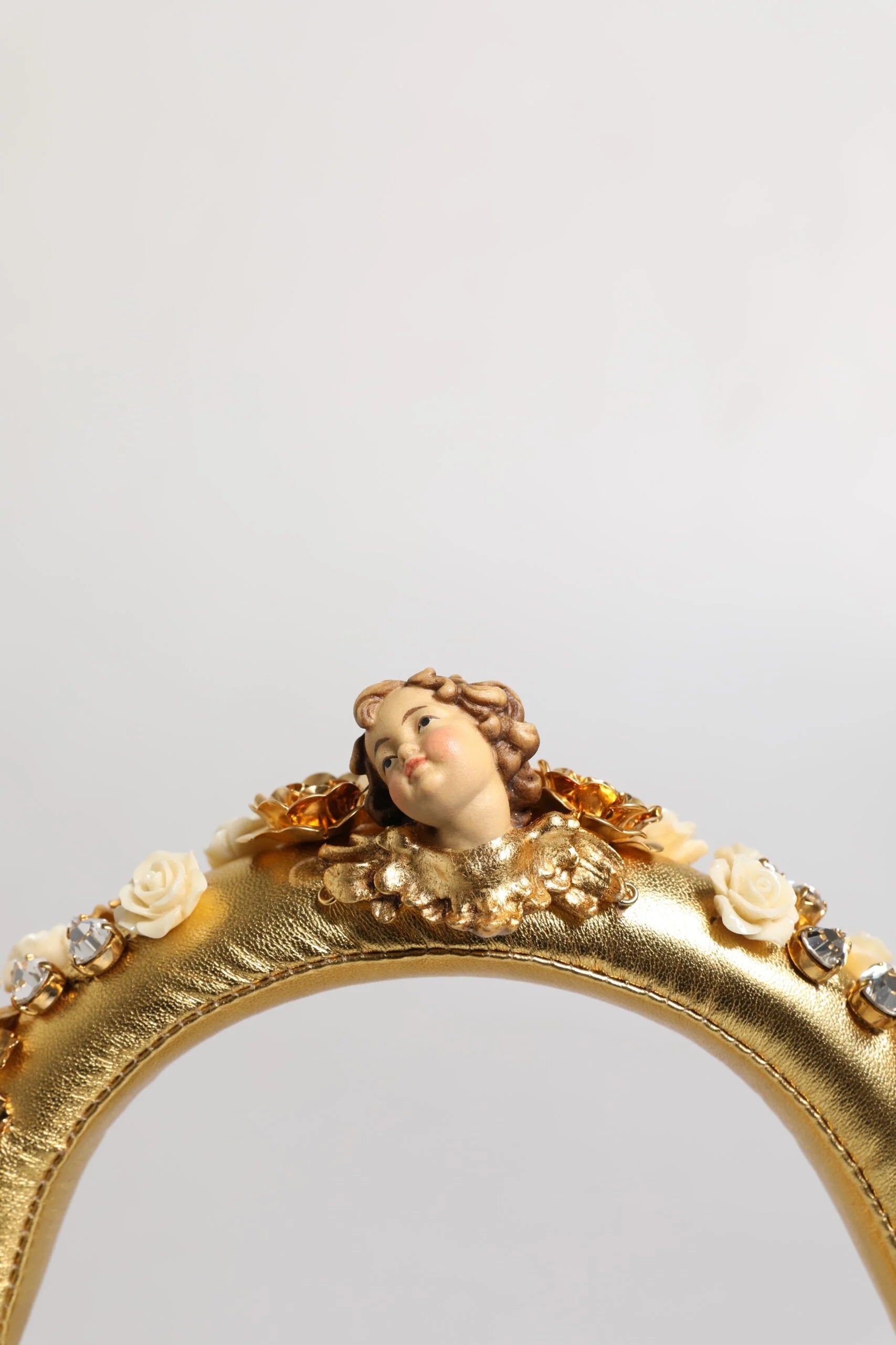 Dolce & Gabbana Gold Leather Floral Crystal Angel Headset Headphones - Headsets