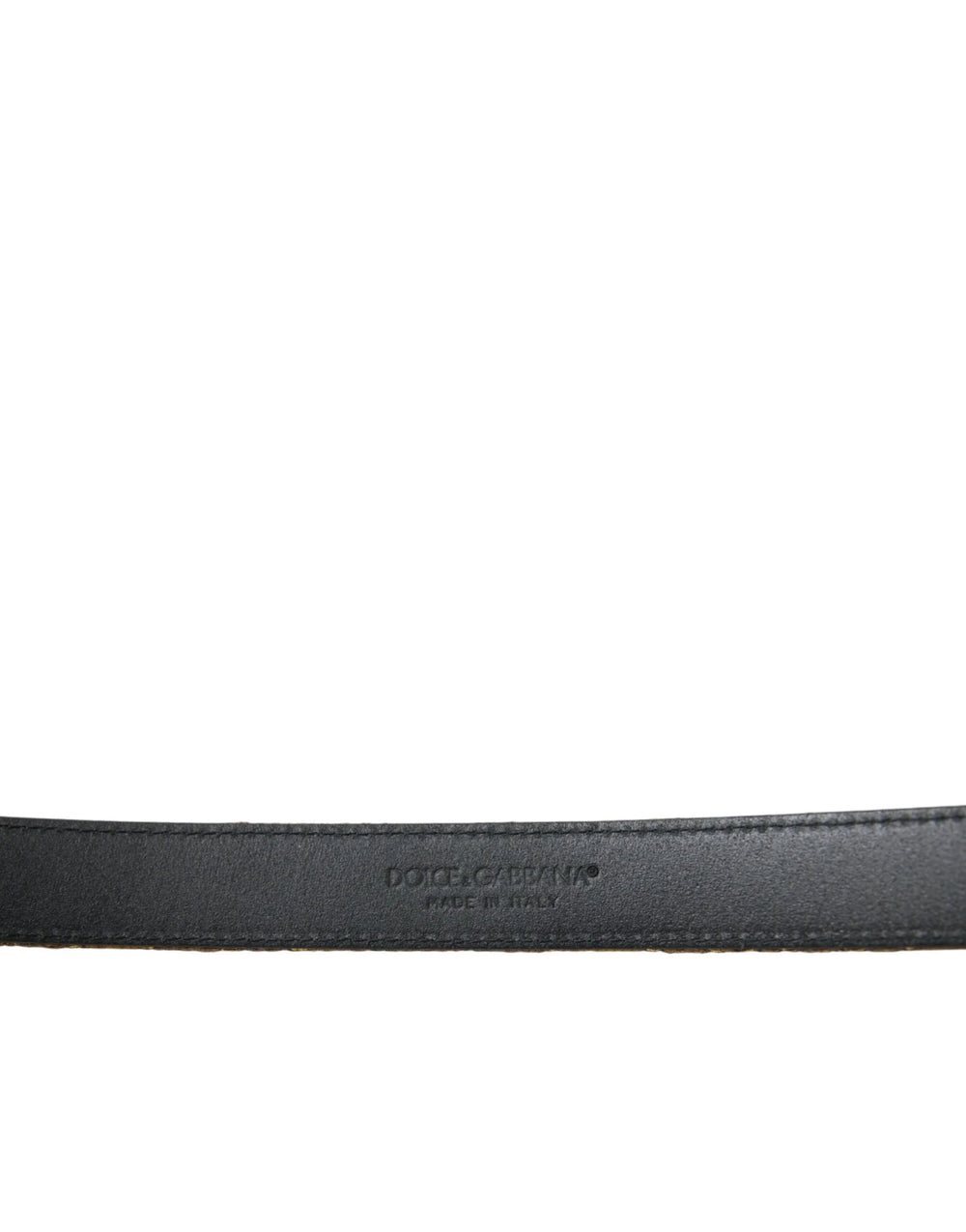 Dolce & Gabbana Gold Leather Jacquard Silver Metal Buckle Belt - 90 cm / 36 Inches - Belts