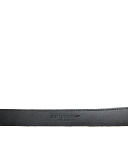 Dolce & Gabbana Gold Leather Jacquard Silver Metal Buckle Belt - 90 cm / 36 Inches - Belts
