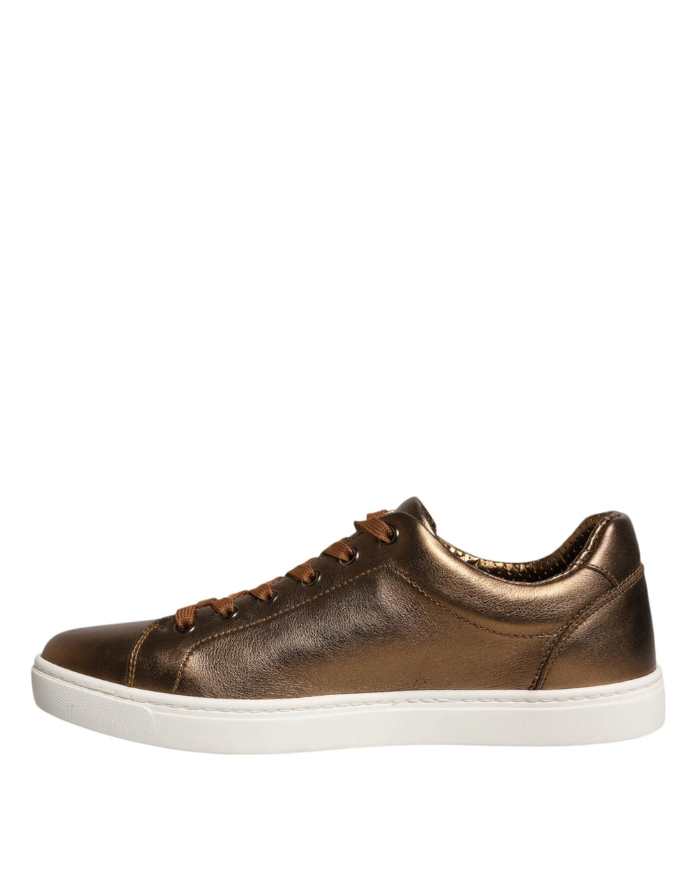 Dolce & Gabbana Gold Leather Logo London Men Sneaker Shoes - EU40.5/US7.5 - Sneakers