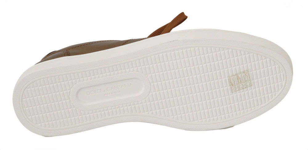 Dolce & Gabbana Gold Leather Mens Casual Sneakers - EU39/US6 - Sneakers