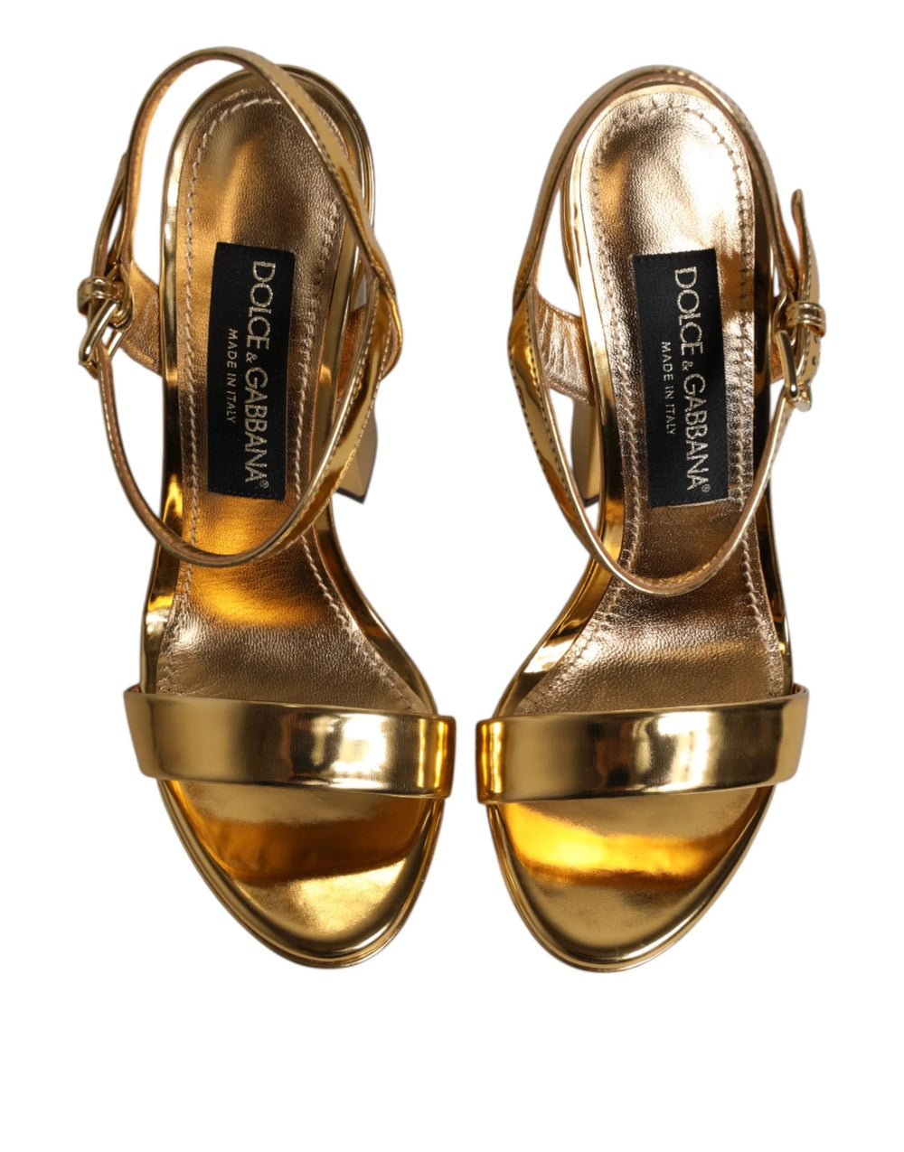 Dolce & Gabbana Gold Leather Platform Keira Sandals Shoes - EU36/US5.5 - Sandals