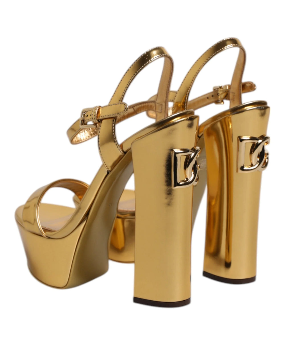 Dolce & Gabbana Gold Leather Platform Keira Sandals Shoes - EU36/US5.5 - Sandals
