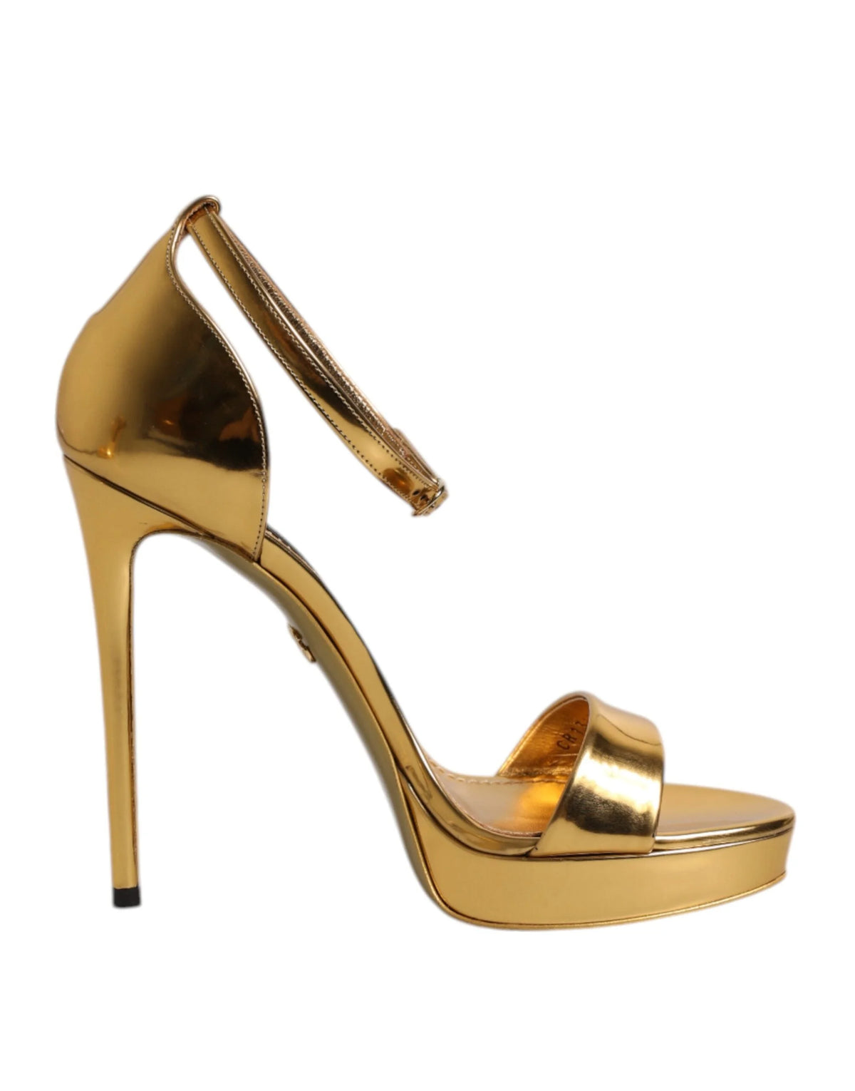 Dolce & Gabbana Gold Leather Platform Keira Sandals Shoes - EU37/US6.5 - Sandals