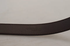 Dolce & Gabbana Gold Leather Silver Square Metal Buckle Belt - 90 cm / 36 Inches - Belts