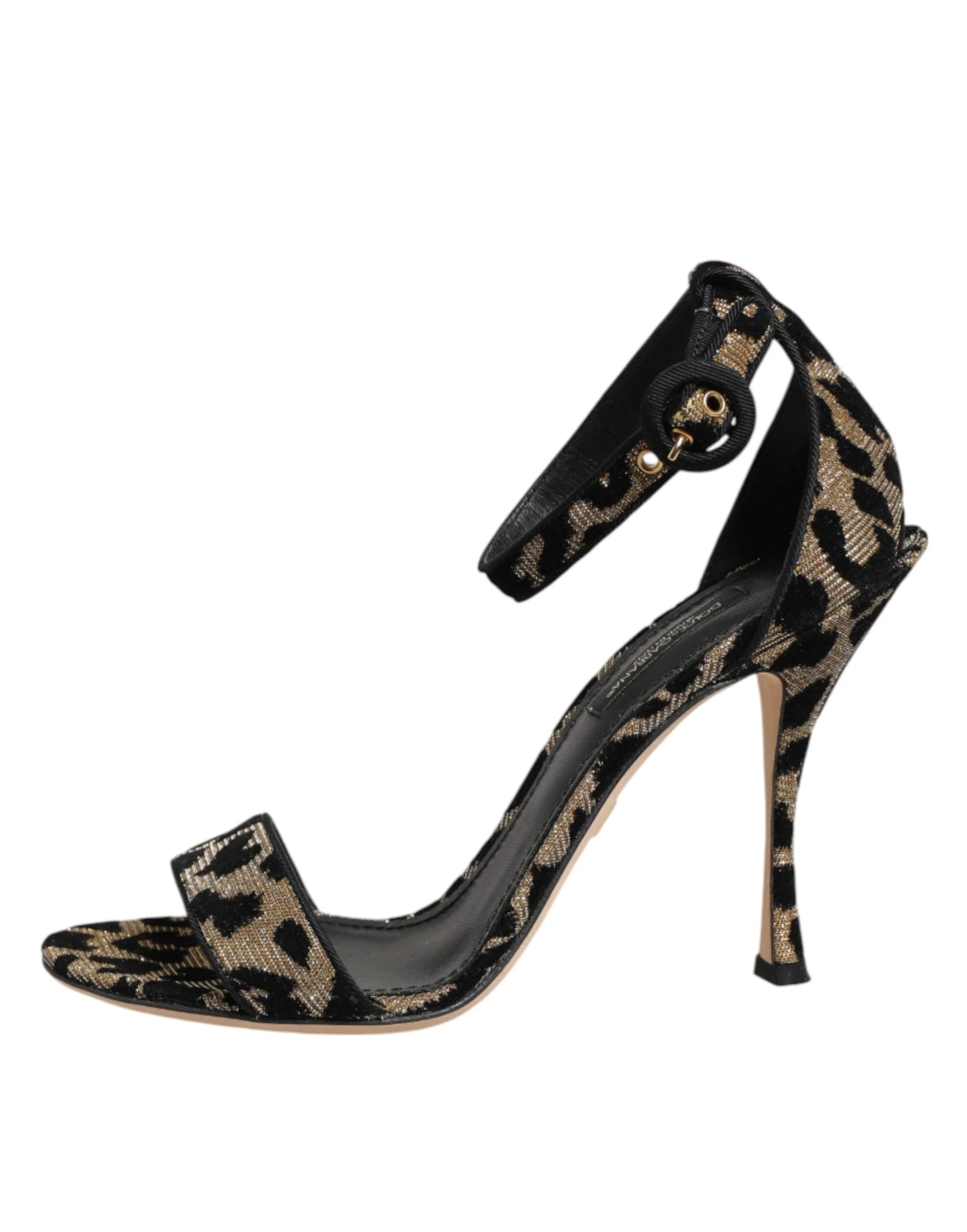 Dolce & Gabbana Gold Leopard Ankle Strap Heels Sandals Shoes - EU36/US5.5 - Heels