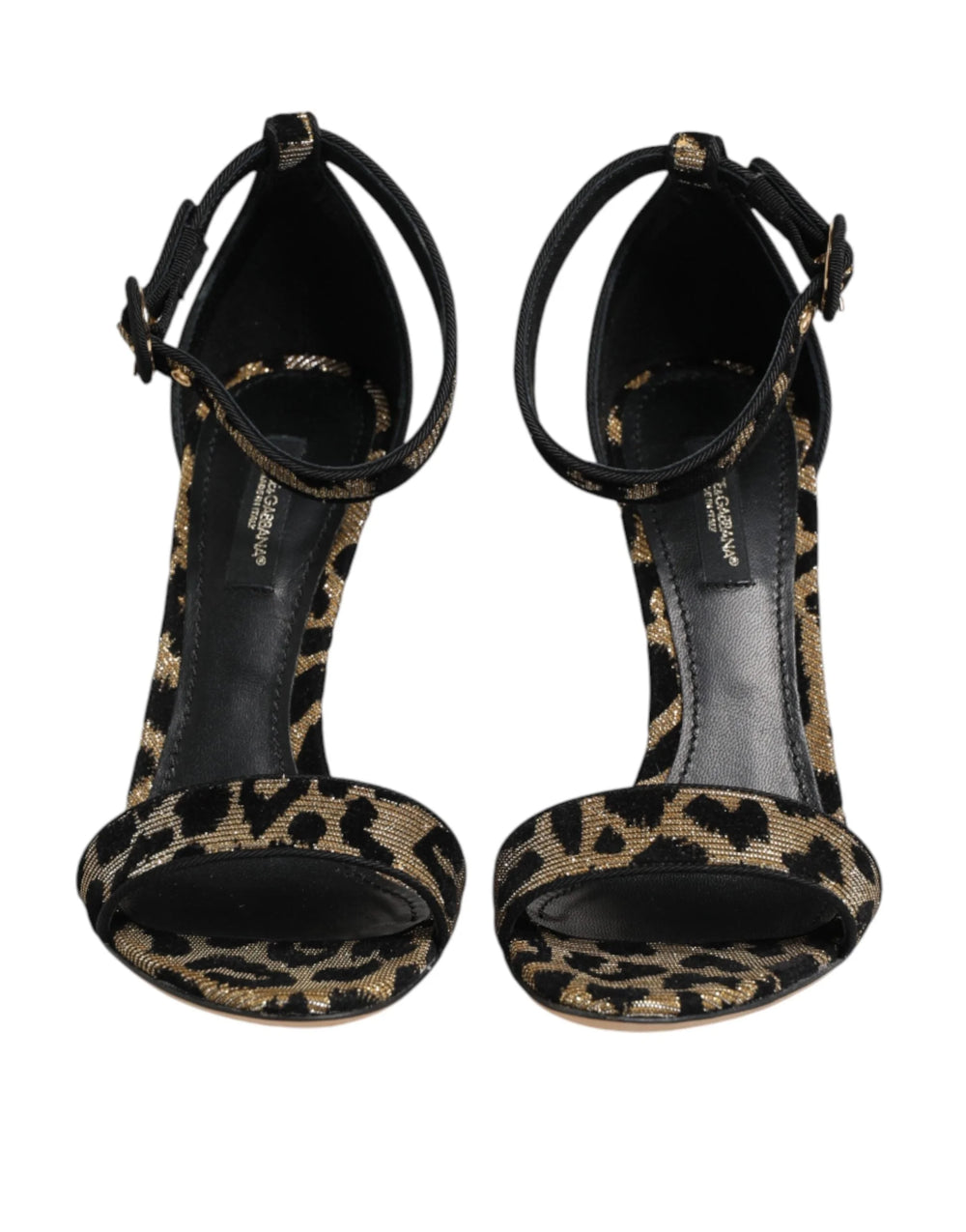 Dolce & Gabbana Gold Leopard Ankle Strap Heels Sandals Shoes - EU36/US5.5 - Heels