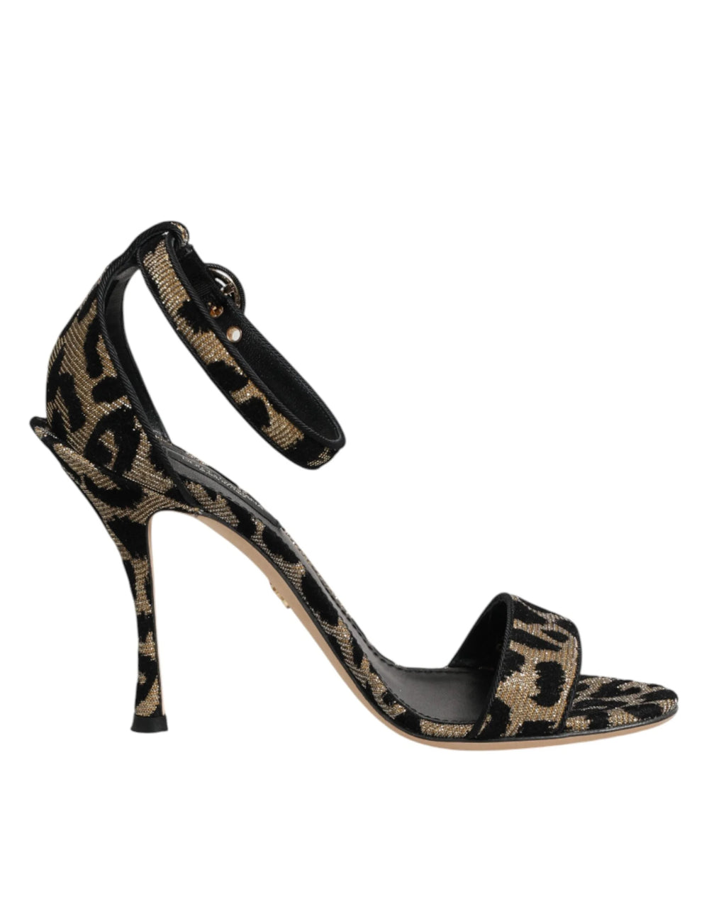 Dolce & Gabbana Gold Leopard Ankle Strap Heels Sandals Shoes - EU36/US5.5 - Heels