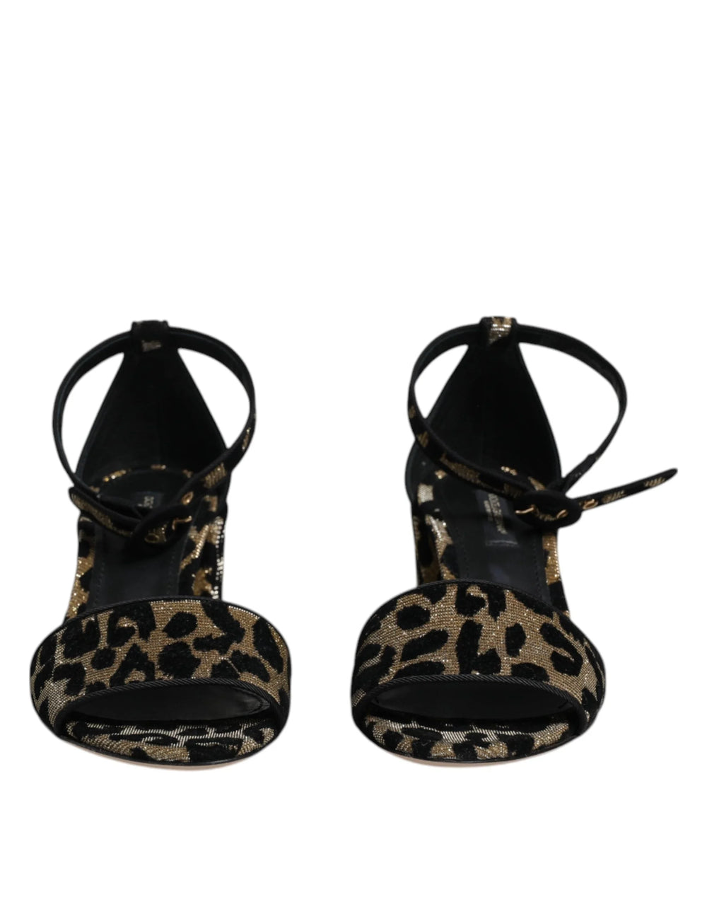 Dolce & Gabbana Gold Leopard Ankle Strap Heels Sandals Shoes - EU36.5/US6 - Sandals
