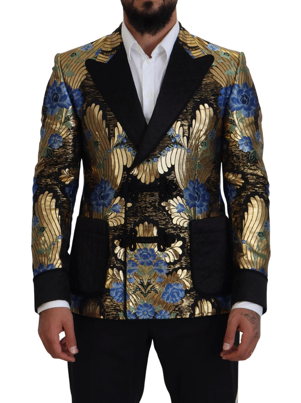 Dolce & Gabbana Gold Lurex Double Breasted Jacket Blazer - IT46 | S