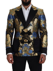 Dolce & Gabbana Gold Lurex Double Breasted Jacket Blazer - IT46 | S