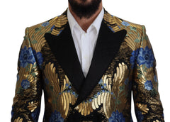 Dolce & Gabbana Gold Lurex Double Breasted Jacket Blazer - Sport Jackets