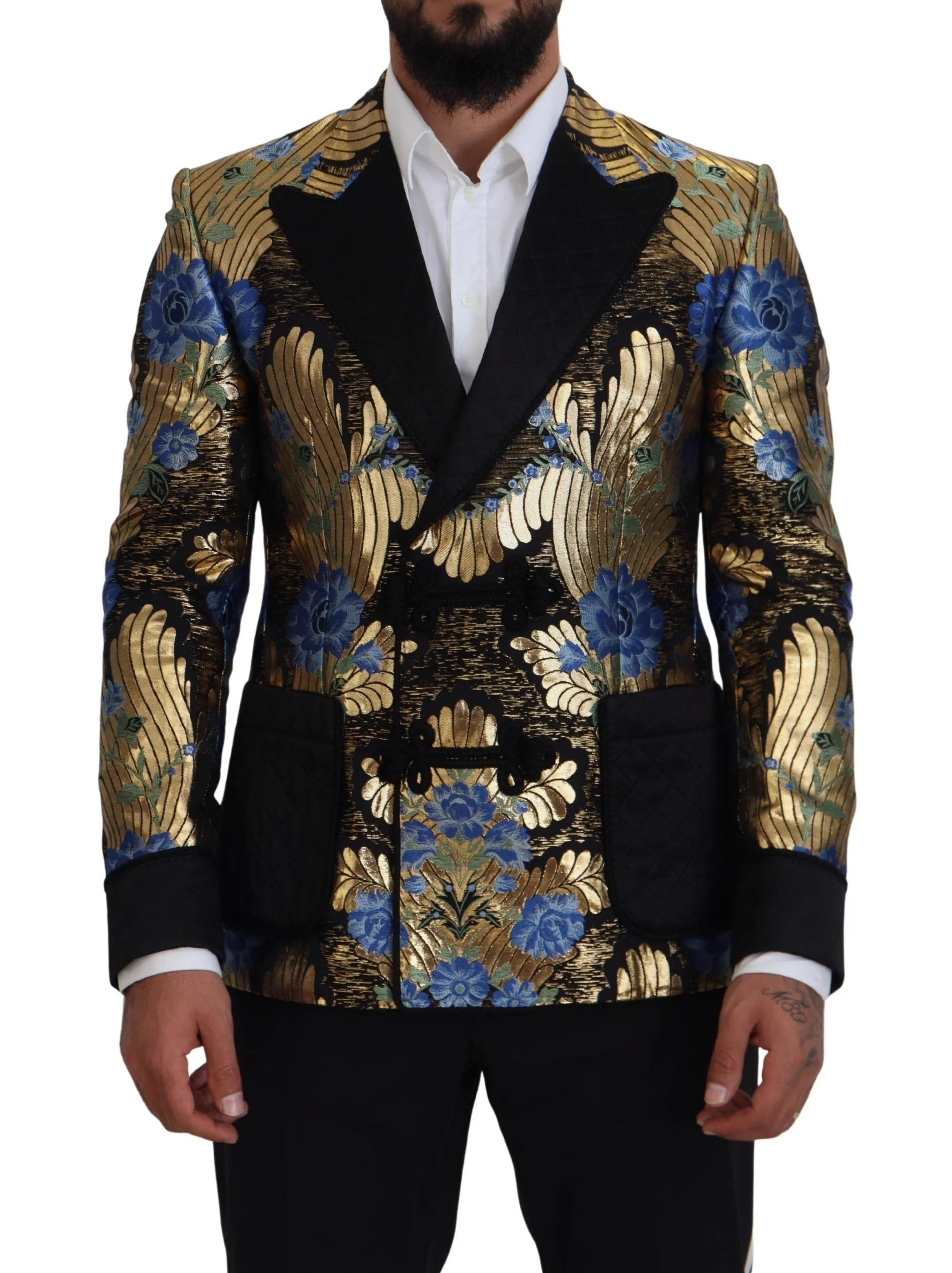 Dolce & Gabbana Gold Lurex Double Breasted Jacket Blazer - Sport Jackets