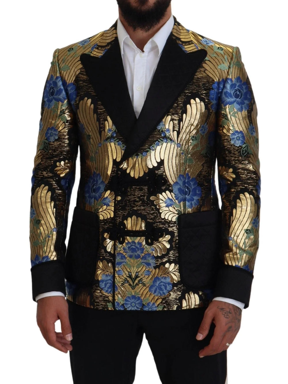 Dolce & Gabbana Gold Lurex Double Breasted Jacket Blazer - Sport Jackets