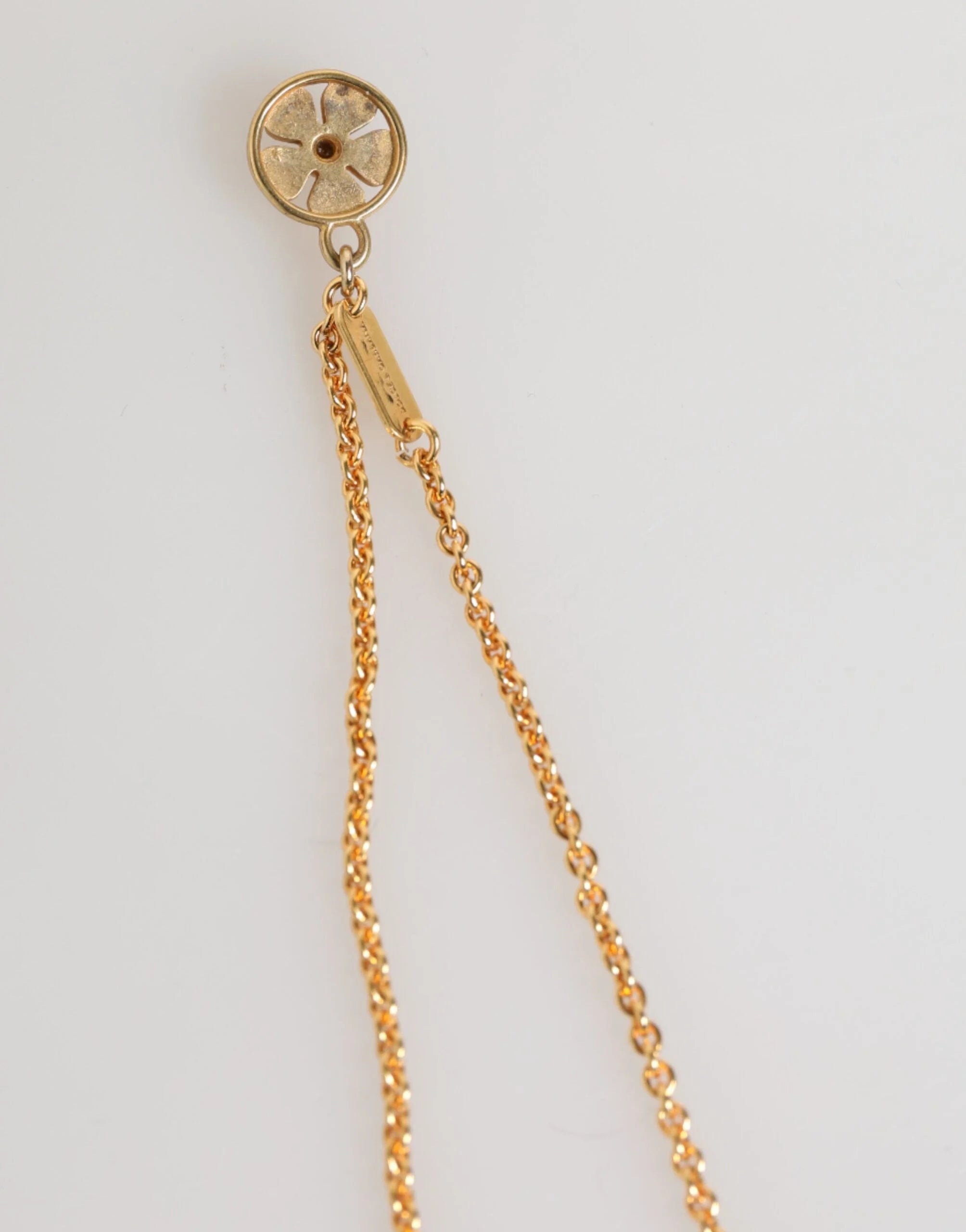 Dolce & Gabbana Gold Medallion Metal Chain Charm Men Pendant Necklace