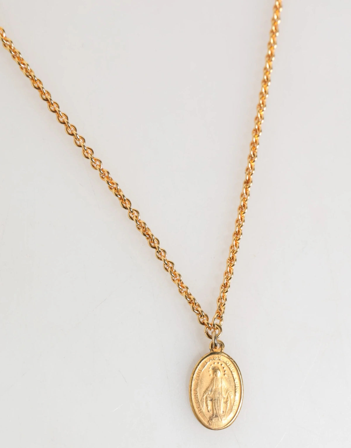 Dolce & Gabbana Gold Medallion Metal Chain Charm Men Pendant Necklace