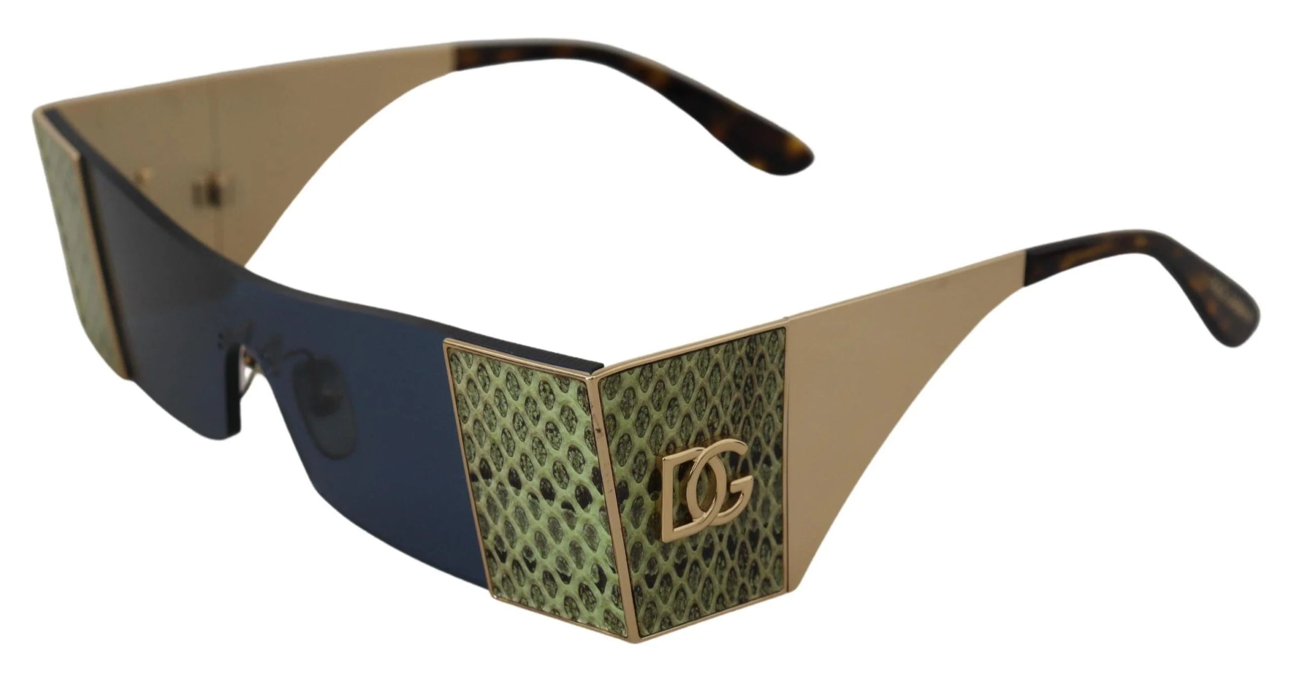 Dolce & Gabbana Gold Metal Rectangle Shades DG2263 Sunglasses - Sunglasses