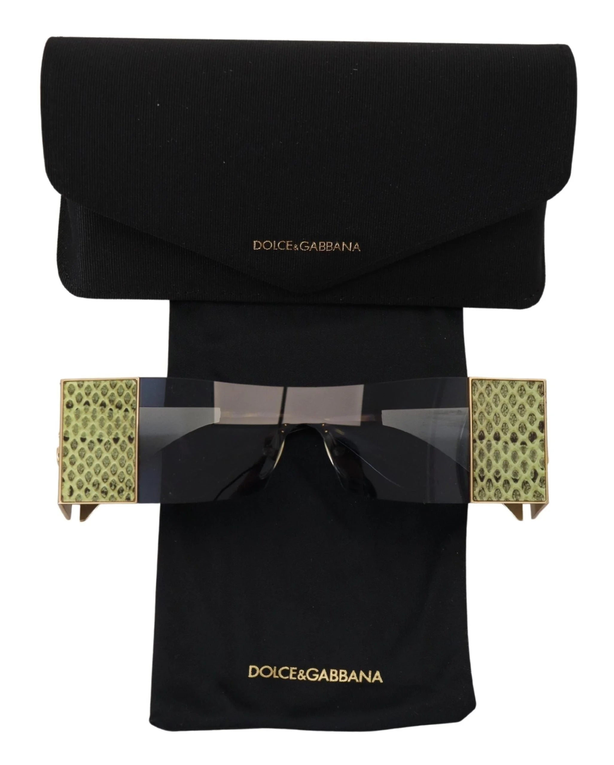 Dolce & Gabbana Gold Metal Rectangle Shades DG2263 Sunglasses - Sunglasses