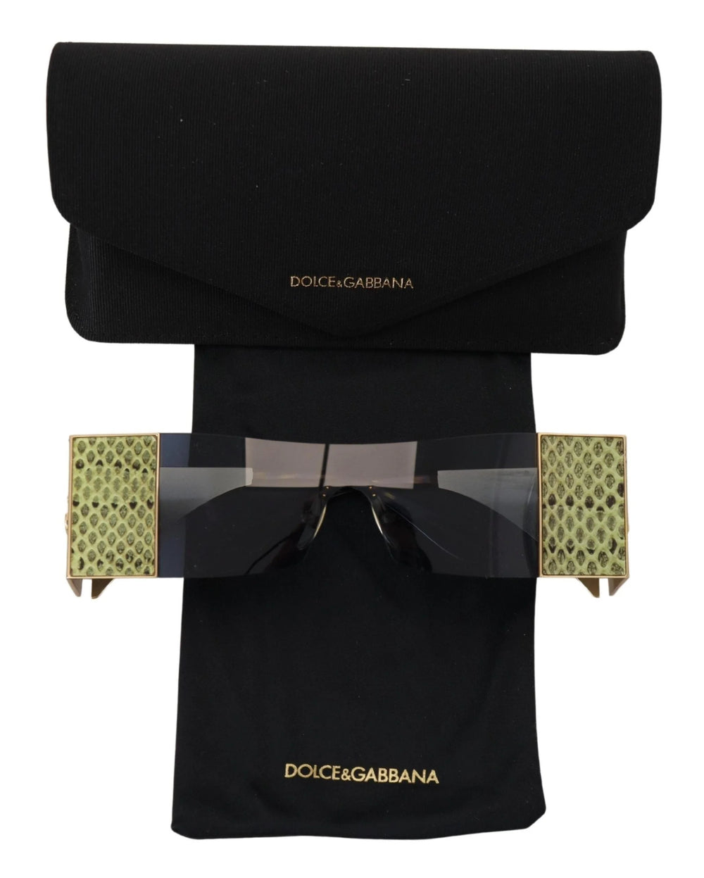 Dolce & Gabbana Gold Metal Rectangle Shades DG2263 Sunglasses - Sunglasses