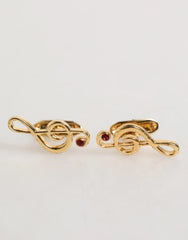 Dolce & Gabbana Gold Musical Note Metal Brass Pin Men Accessory Cufflinks - Cufflinks