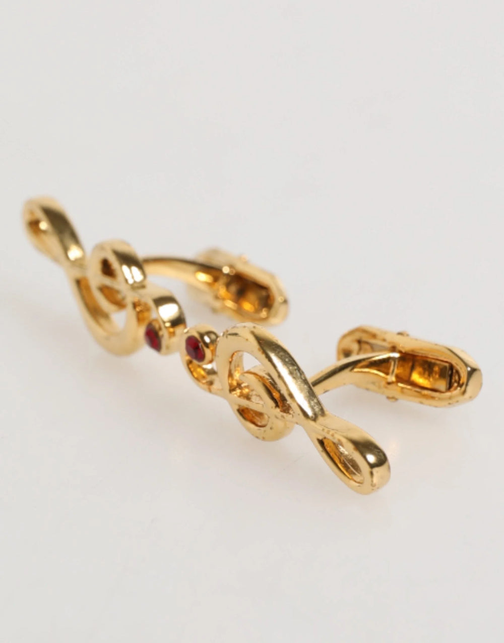 Dolce & Gabbana Gold Musical Note Metal Brass Pin Men Accessory Cufflinks - Cufflinks