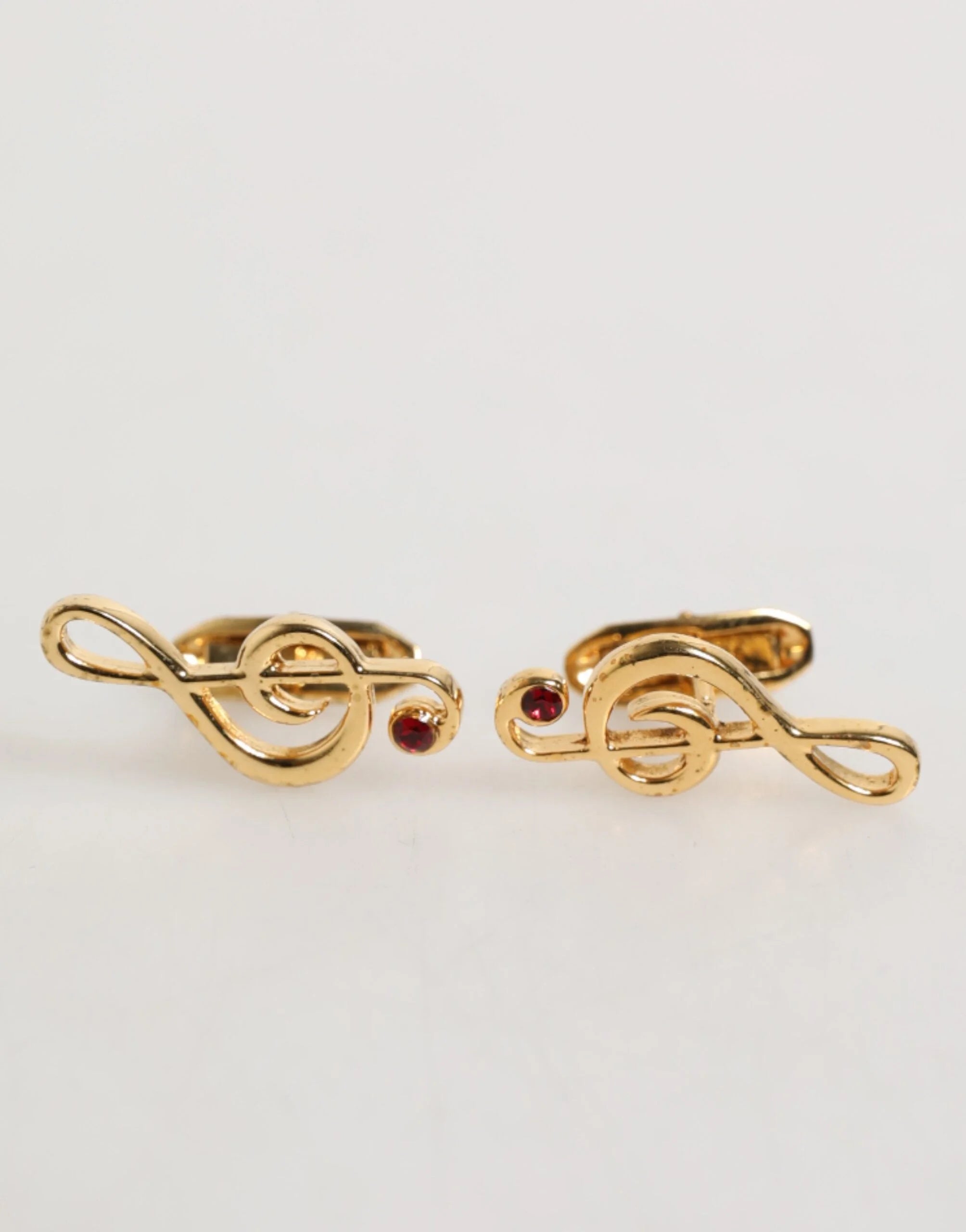 Dolce & Gabbana Gold Musical Note Metal Brass Pin Men Accessory Cufflinks - Cufflinks