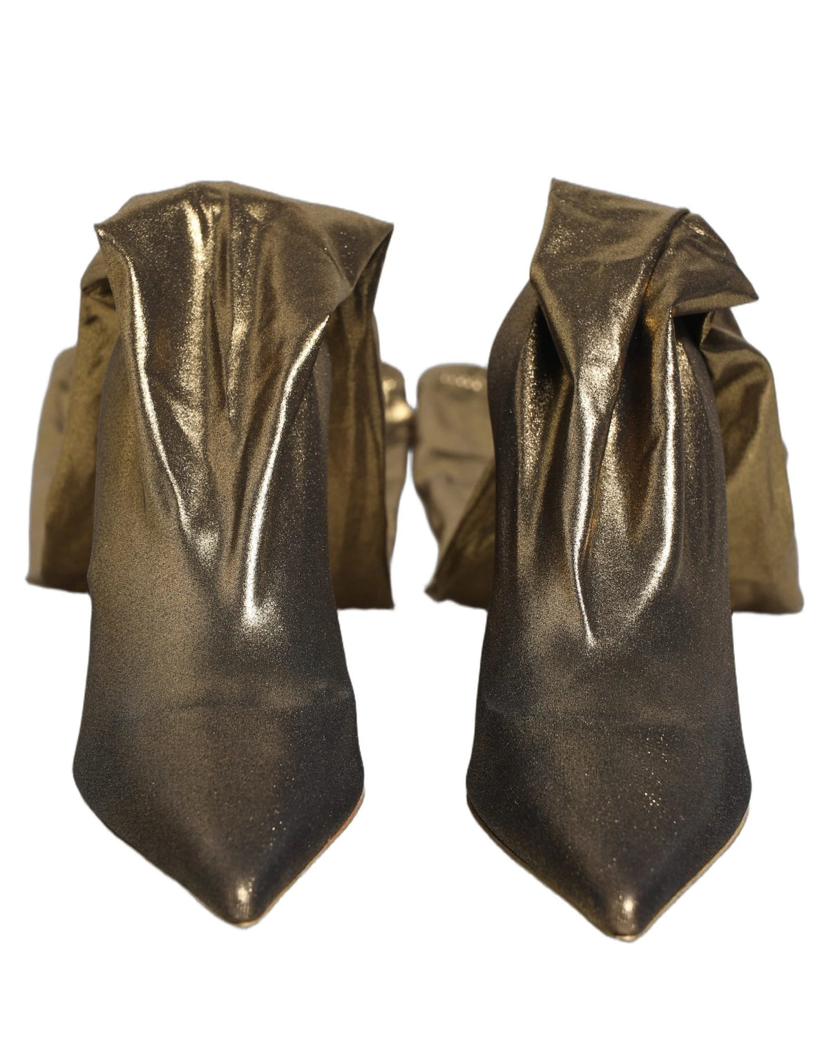 Dolce & Gabbana Gold Nylon Socks Knee High Boots Pumps Shoes - EU38/US7.5
