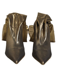 Dolce & Gabbana Gold Nylon Socks Knee High Boots Pumps Shoes - EU38/US7.5