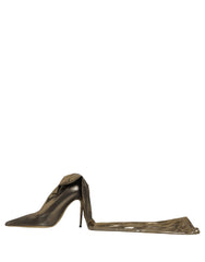Dolce & Gabbana Gold Nylon Socks Knee High Boots Pumps Shoes - EU38/US7.5