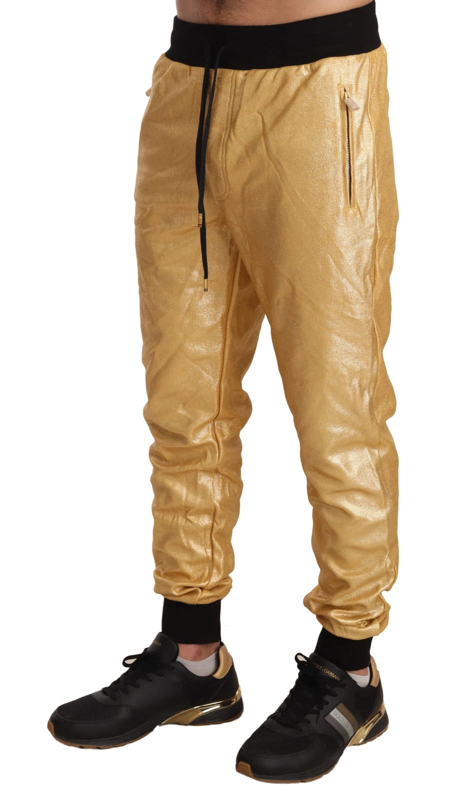 Dolce & Gabbana Gold Pig Of The Year Cotton Trousers Pants - IT48 | M - Sweatpants