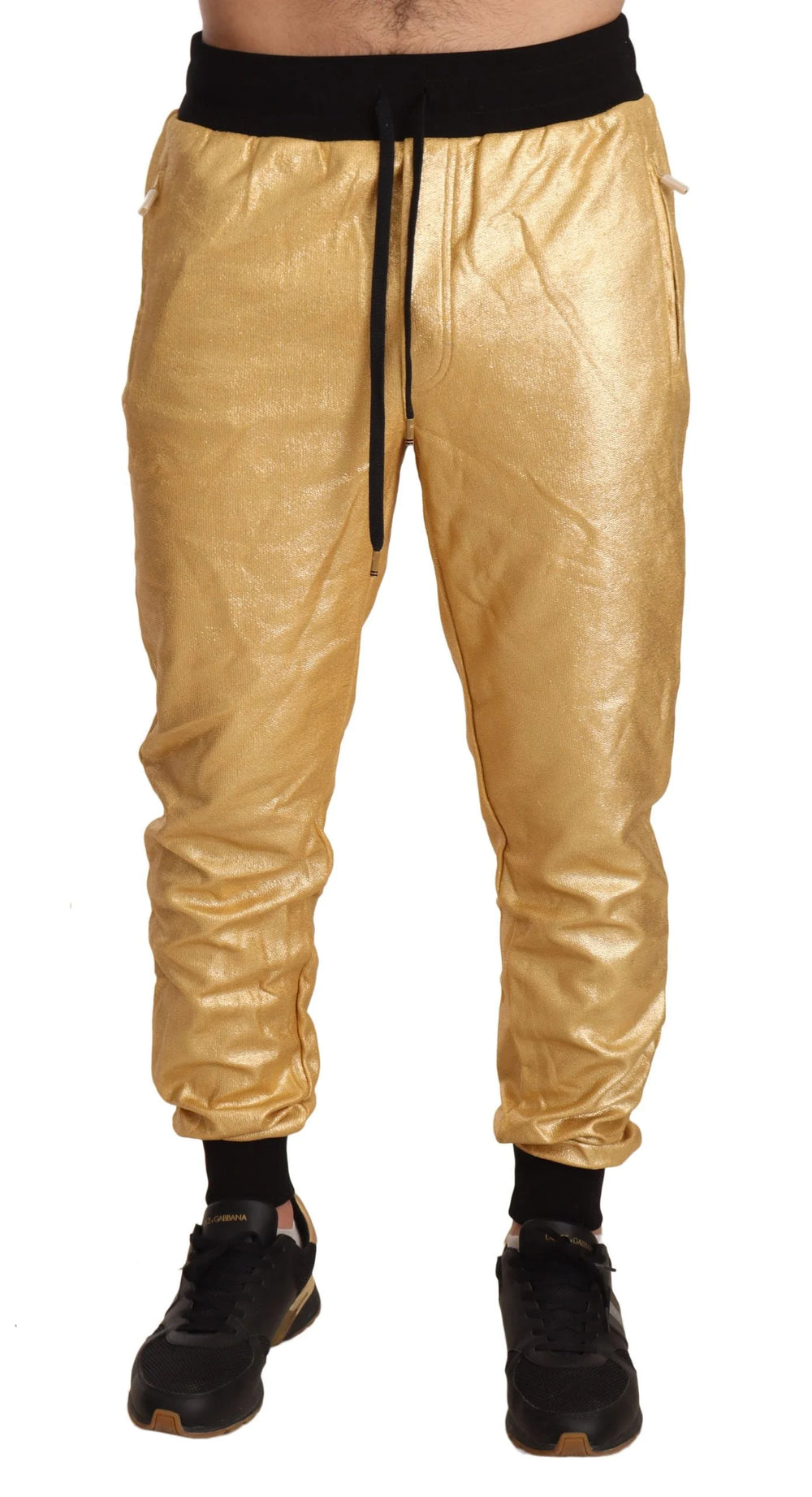 Dolce & Gabbana Gold Pig Of The Year Cotton Trousers Pants - IT48 | M - Sweatpants